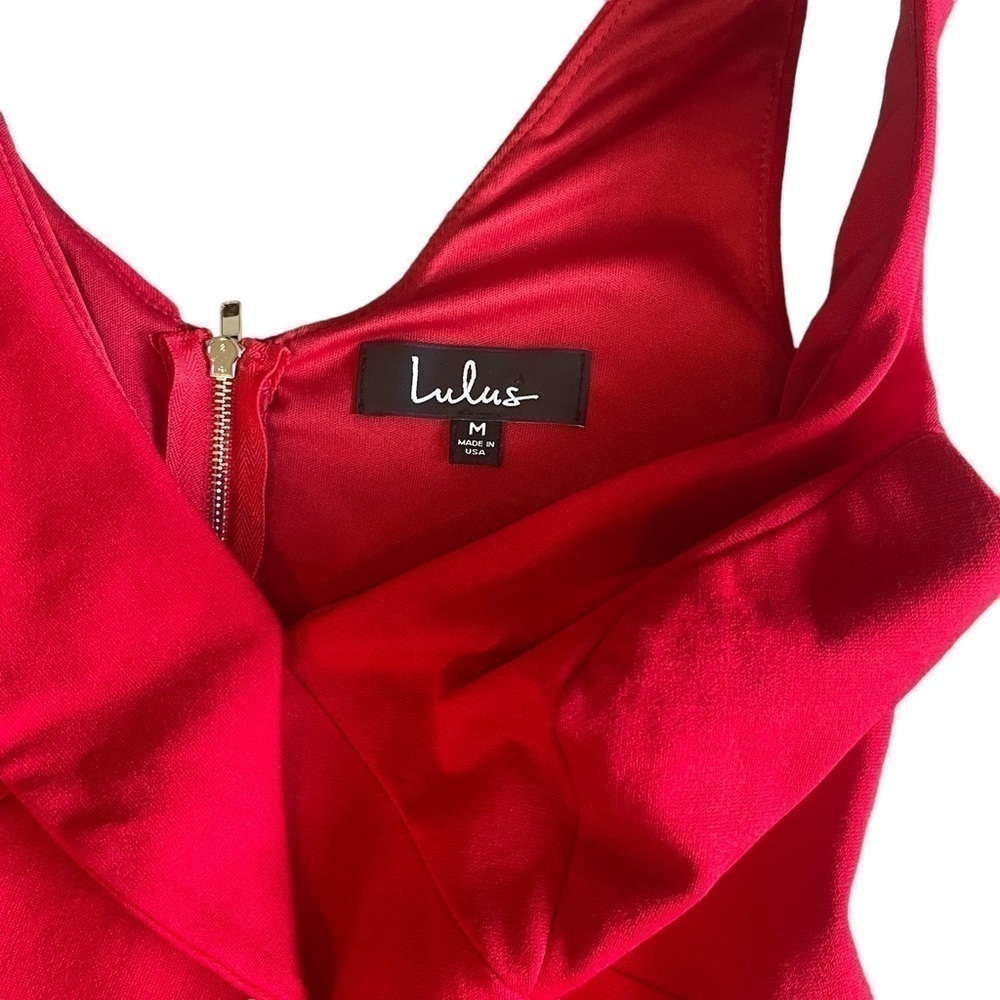 Euc Lulus formal/dressy sleeveless top, red, size medium. - Picture 6 of 12